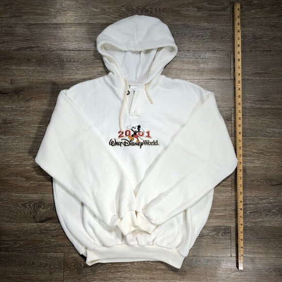 Walt Disney World Hoodie Women Small Ivory White Mickey Mouse 2001 Y2K Vintage - Picture 4 of 11